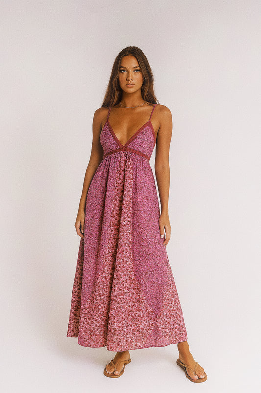 Floral V-Neck Maxi Cami Dress