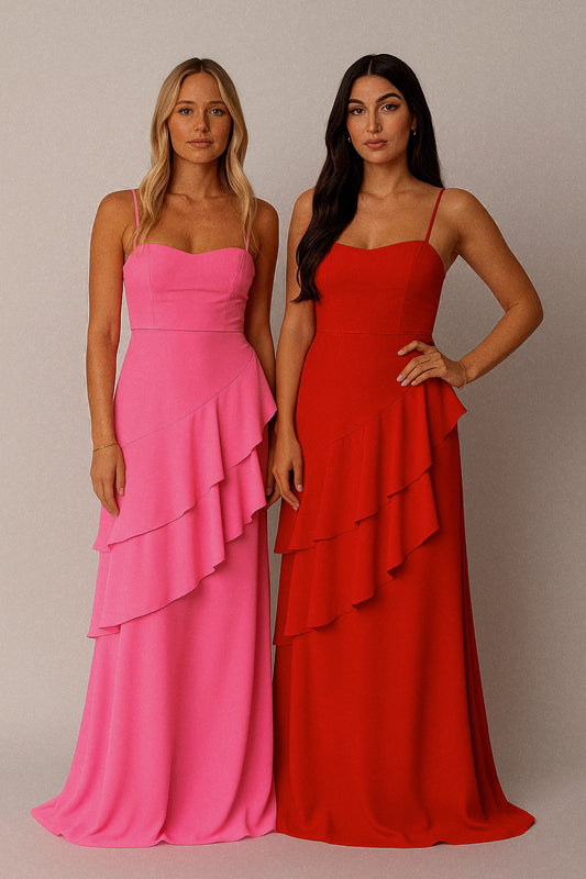 Sweetheart Neck Ruffled Maxi Cami Dress